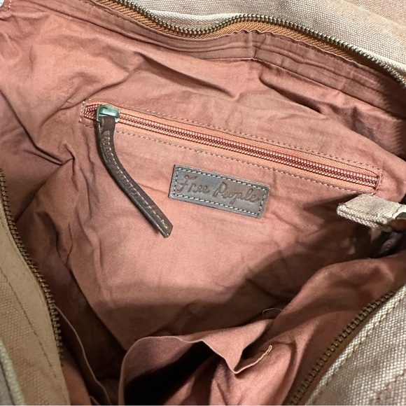 Free People Studded Distressed Canvas Leather Messenger Bag - Picture 6 of 14